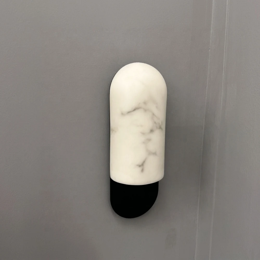 Modern Minimalist Two-Tone Stone Wall Light detail