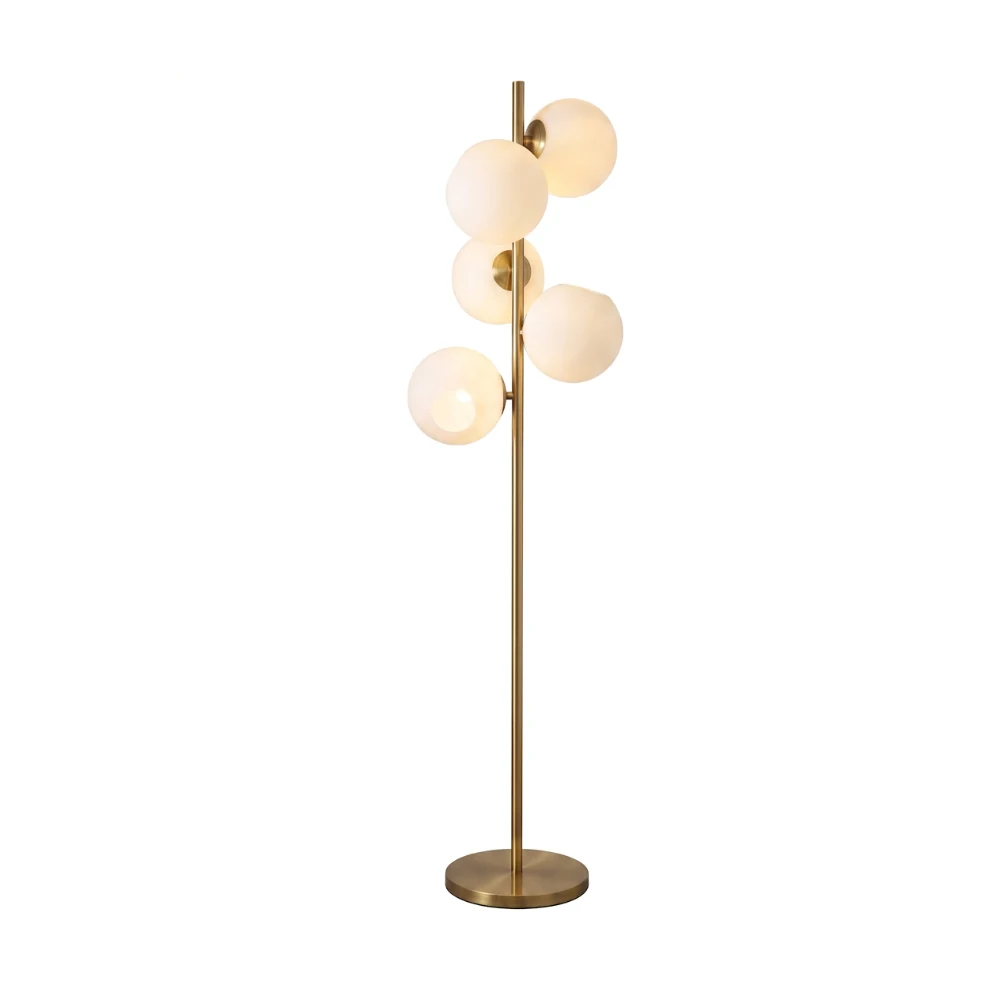 Multi-Globe Brass Floor Lamp detail