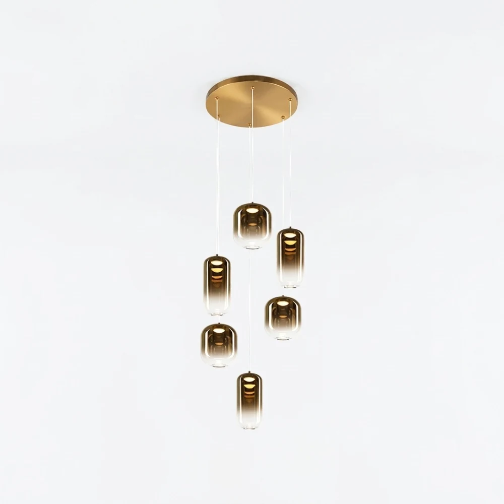 Multi-Light Gradient Glass Pendant Light detail