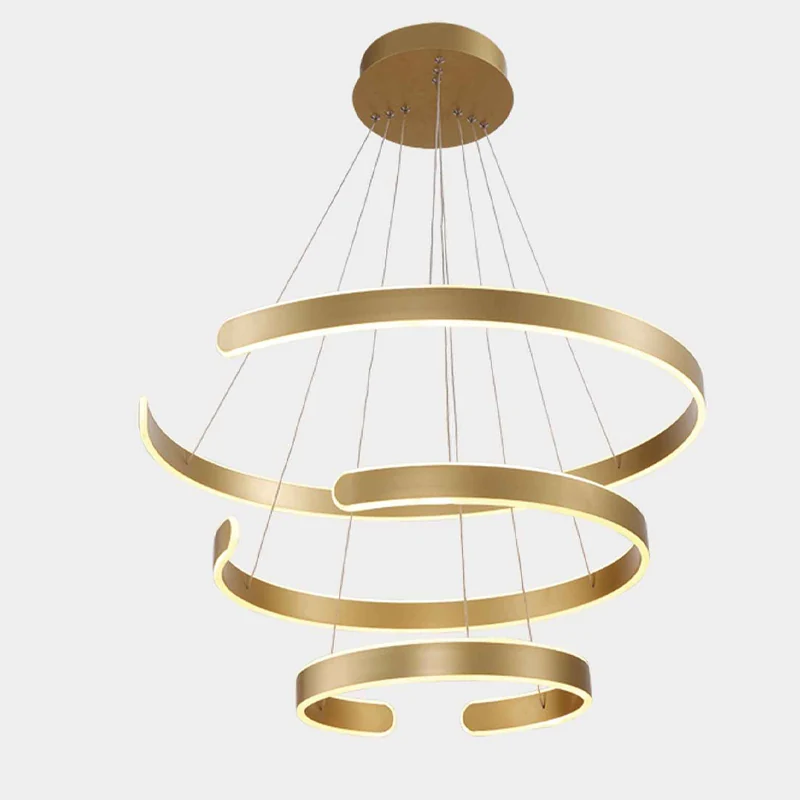 Multi-Ring Spiral Chandelier detail
