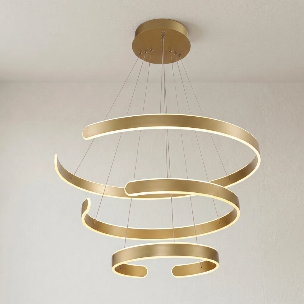 Multi-Ring Spiral Chandelier detail