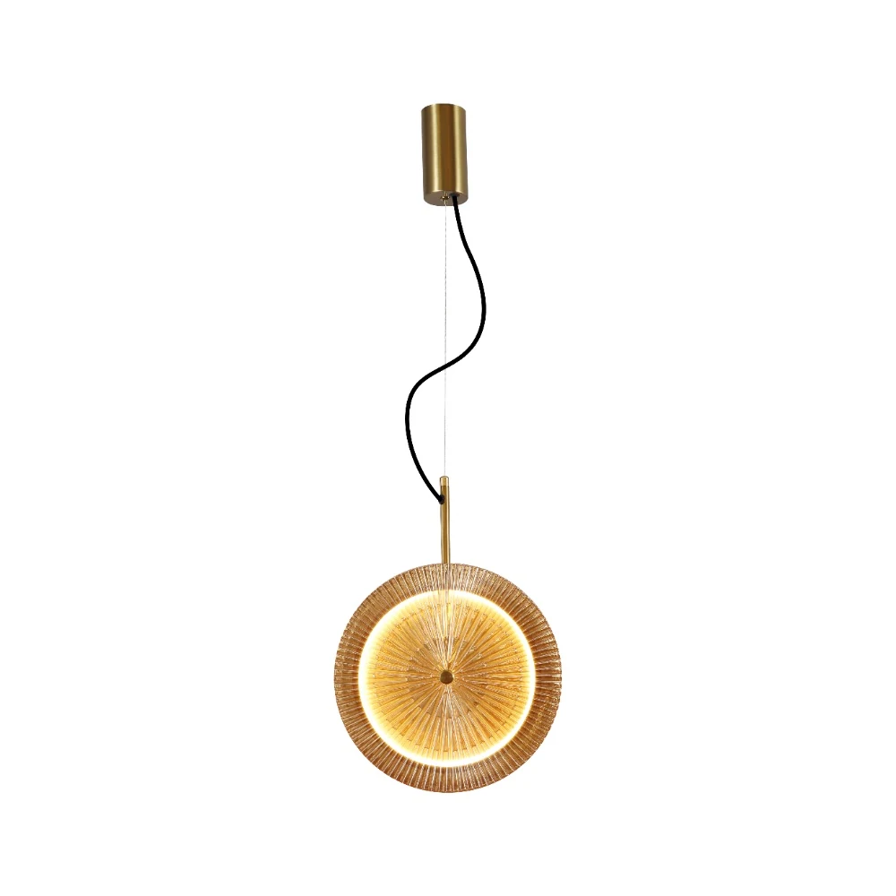 Pleated Disc Swag Pendant Light Series detail