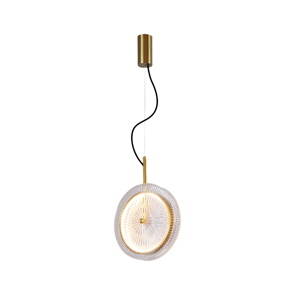 Pleated Disc Swag Pendant Light Series detail