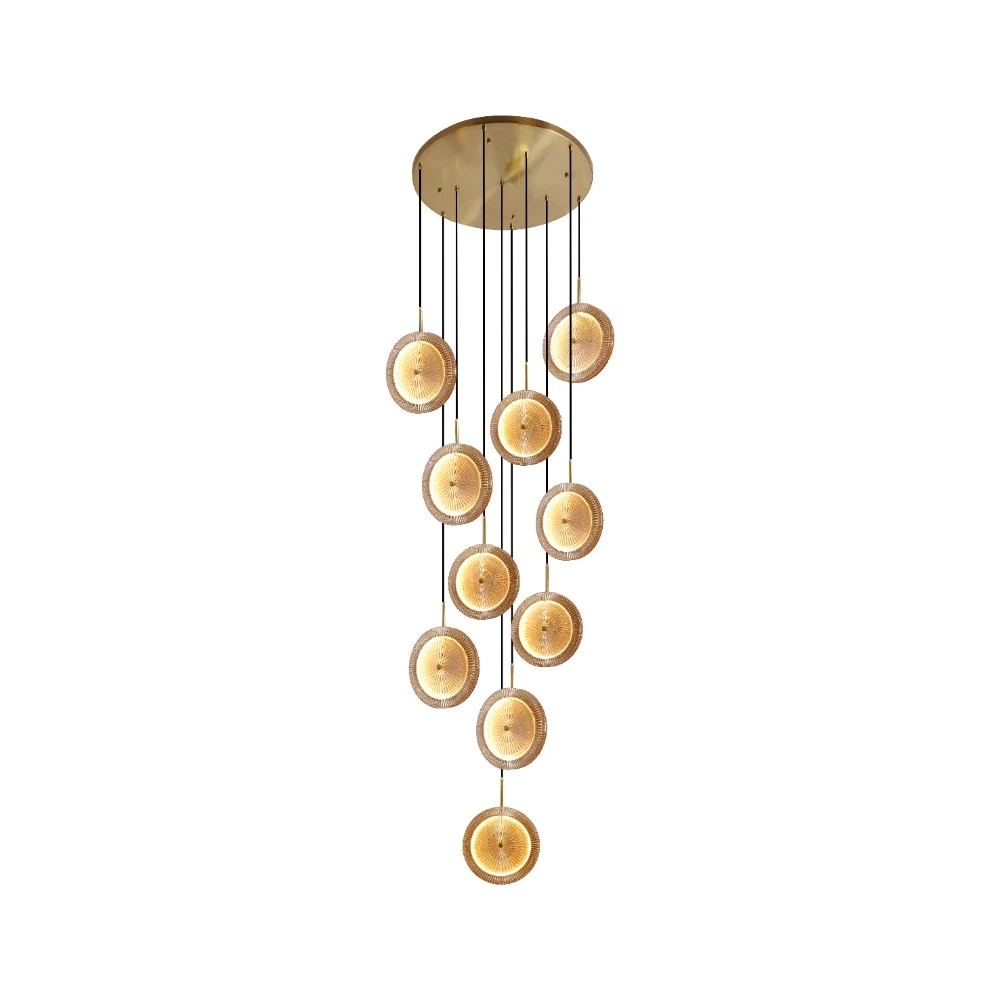 Pleated Disc Swag Pendant Light Series detail