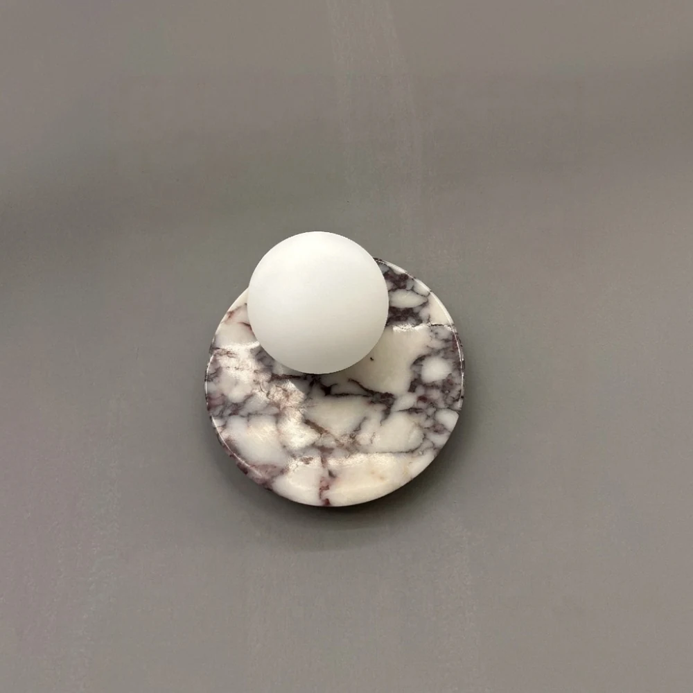 Purple Marble Disc & Globe Wall Sconce detail