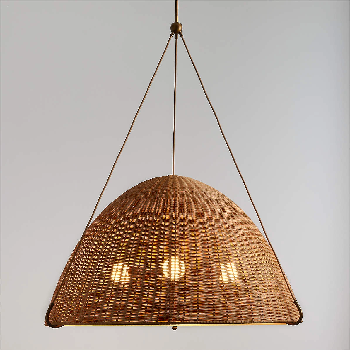 Rattan Half-Moon Pendant Light