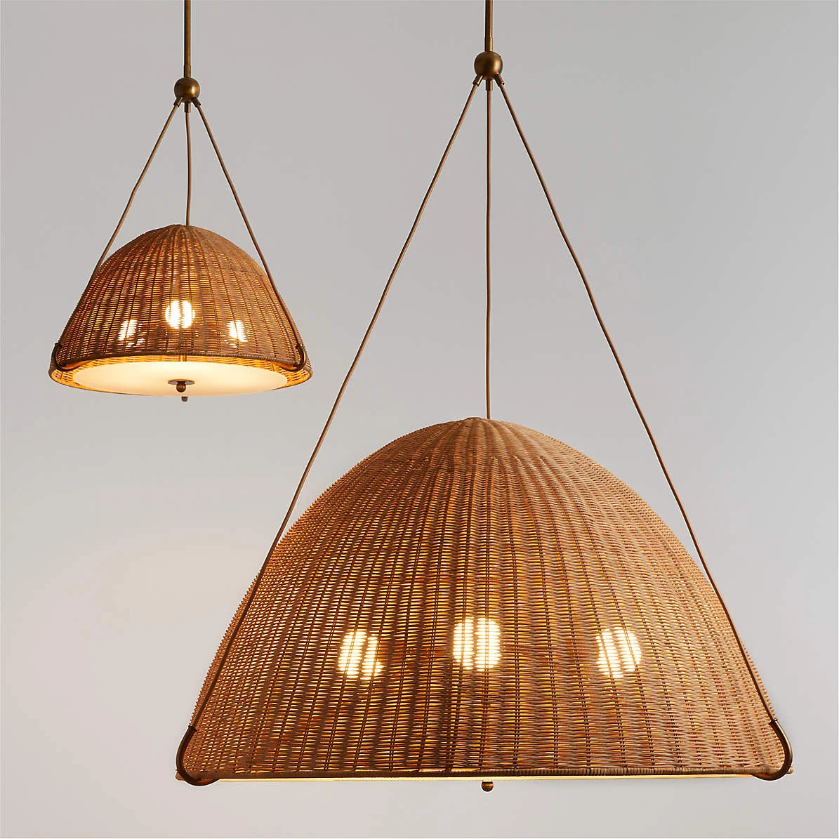Rattan Half-Moon Pendant Light detail