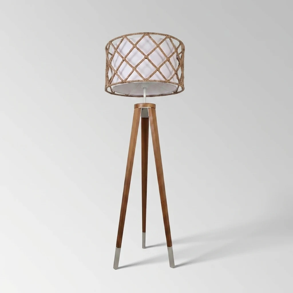 Rope Lattice Tripod Floor Lamp detail