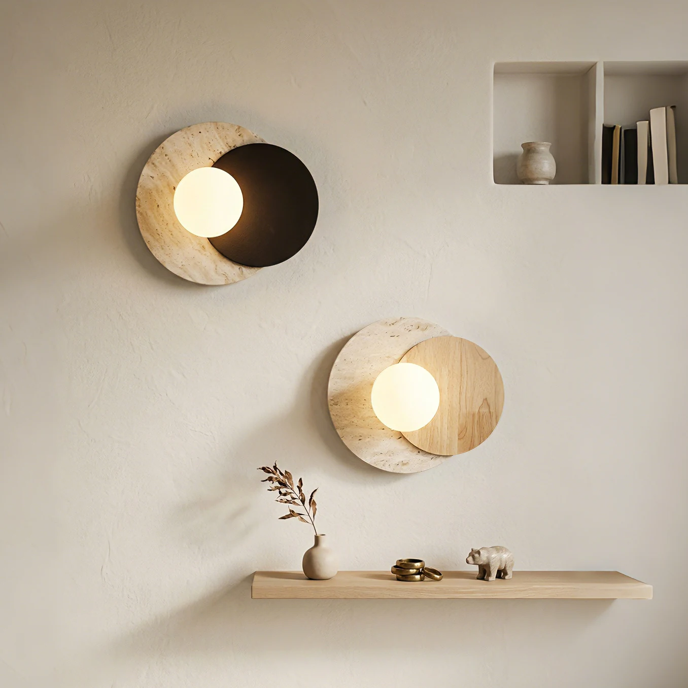 round-travertine-stone-wall-lamp detail