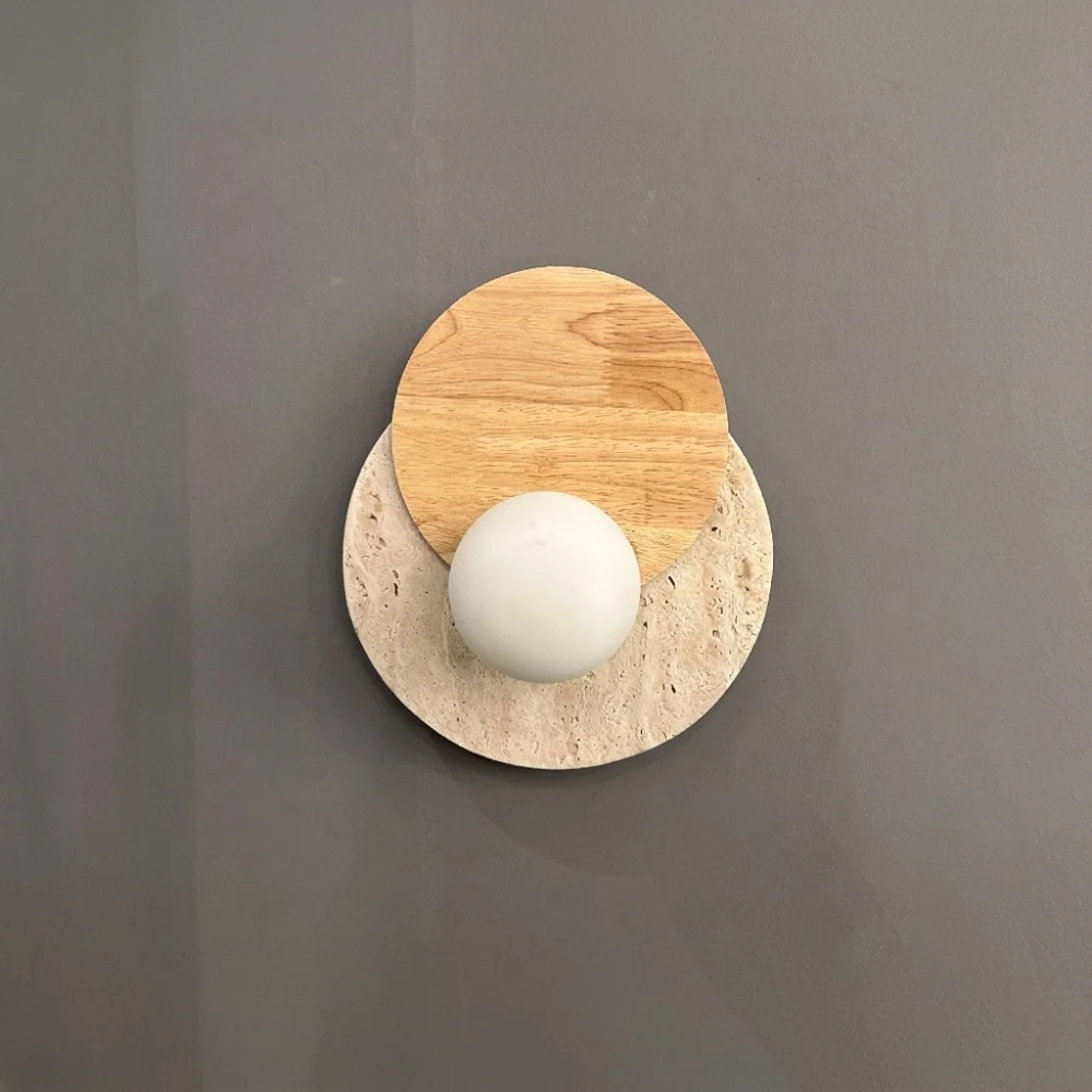 round-travertine-stone-wall-lamp detail