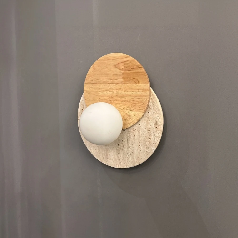 round-travertine-stone-wall-lamp detail