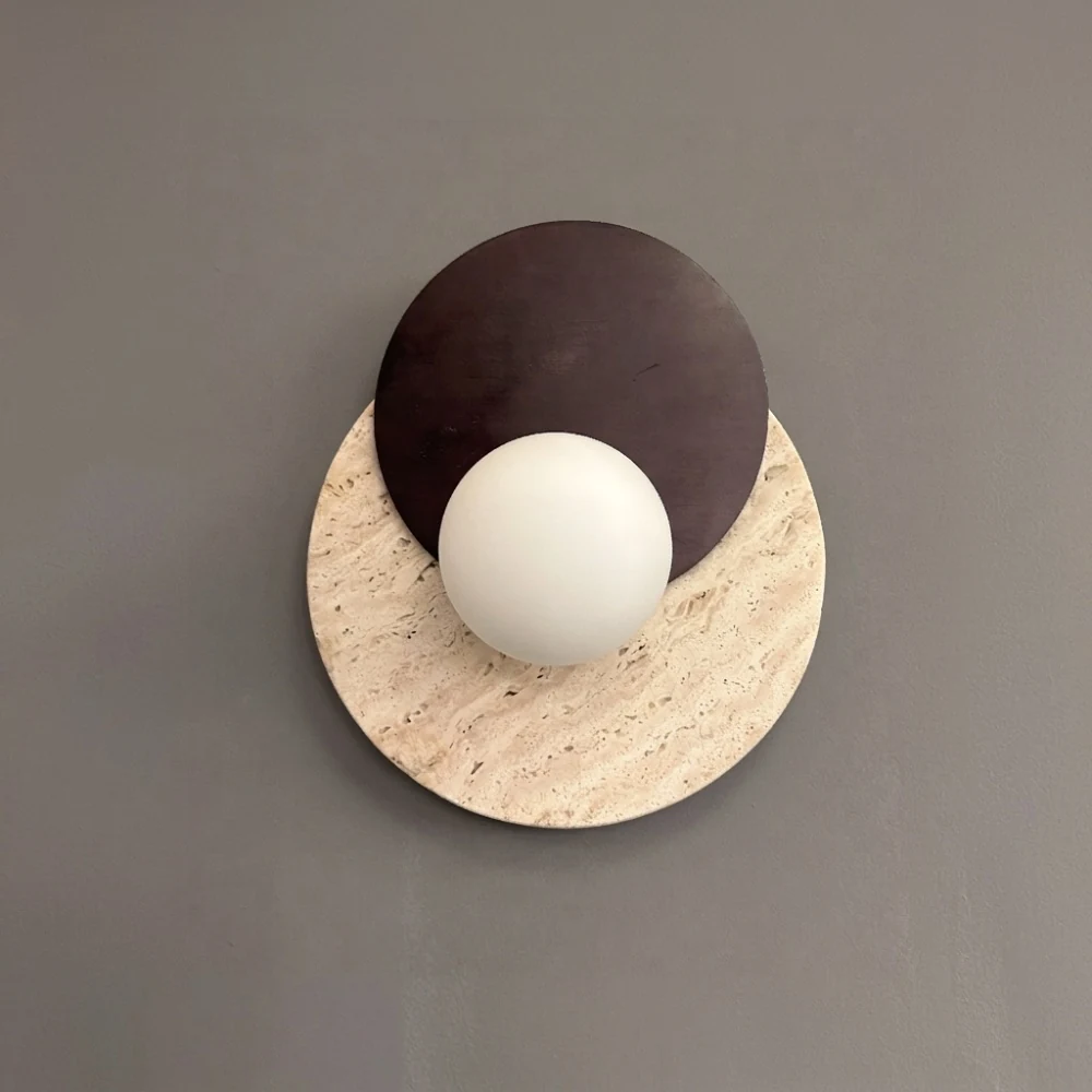 round-travertine-stone-wall-lamp detail
