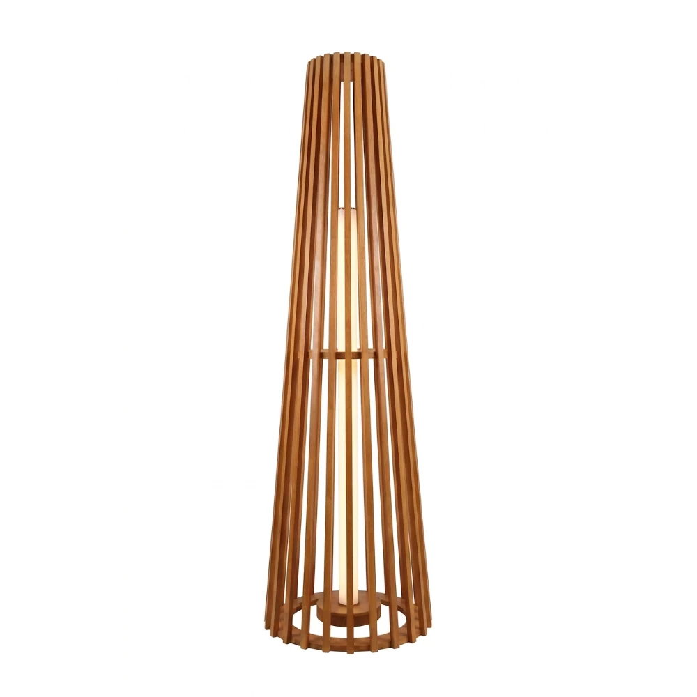 Slatted Wood Cone Floor Lamp detail