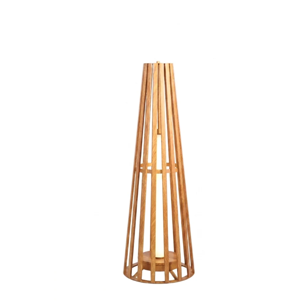 Slatted Wood Cone Floor Lamp detail