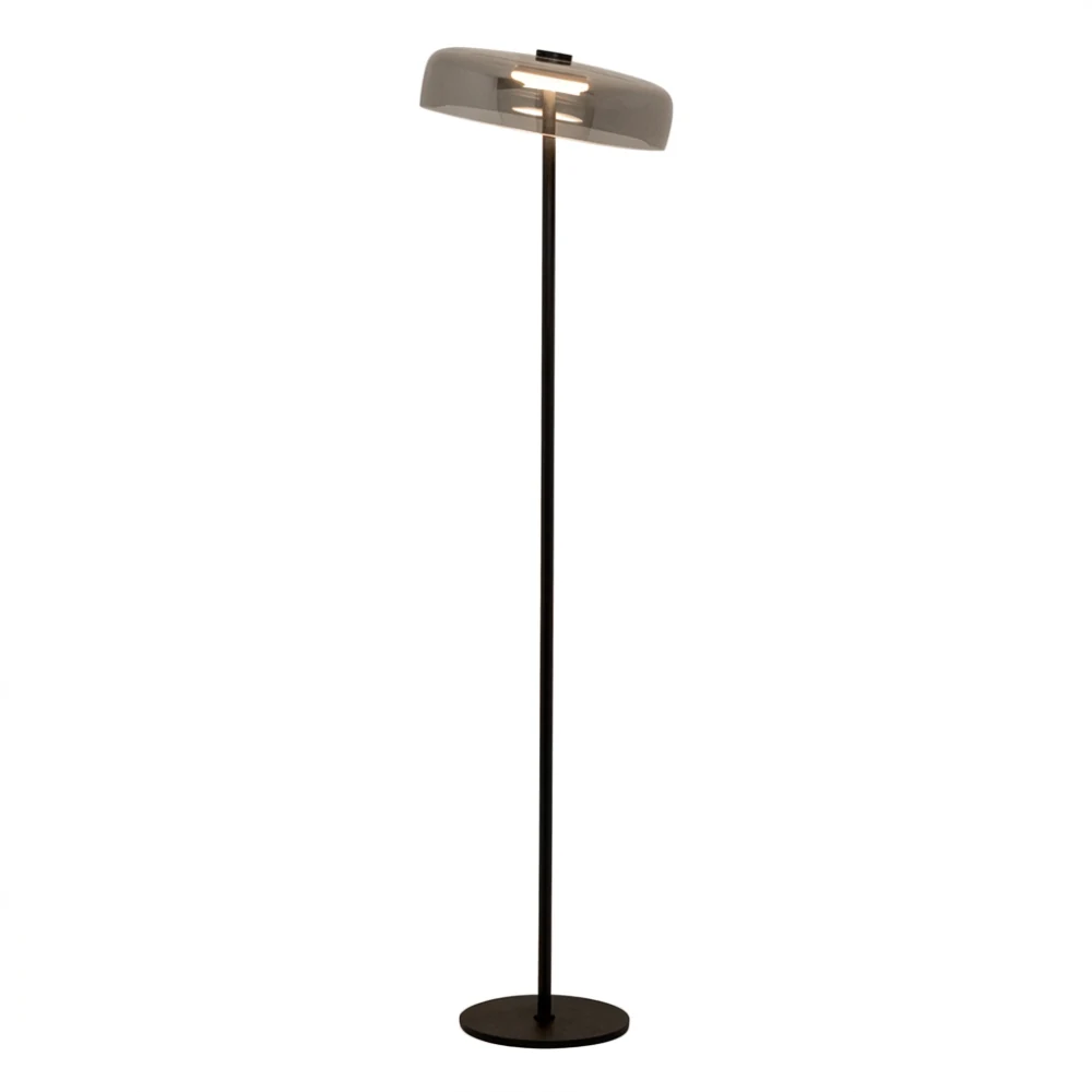 Smoky Glass Disc Floor Lamp detail