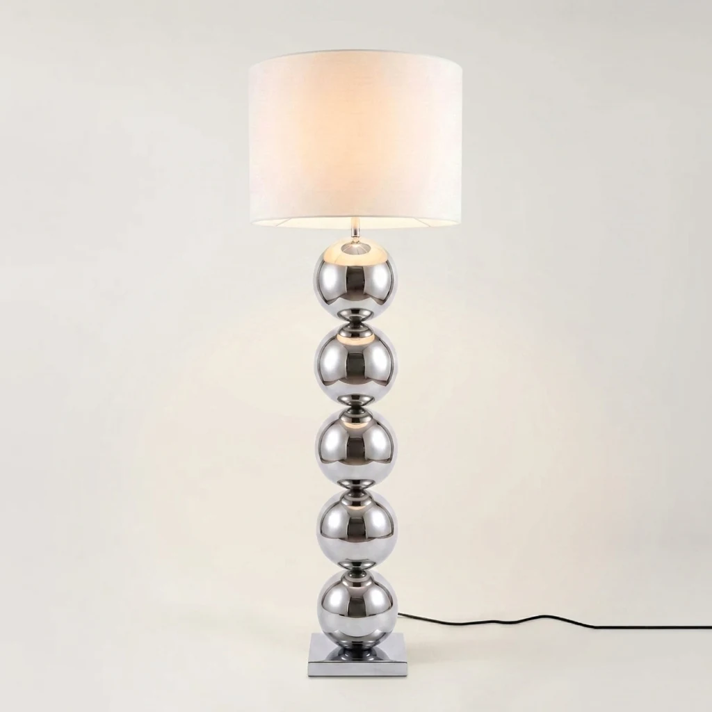 Stacked Chrome Sphere Floor Lamp