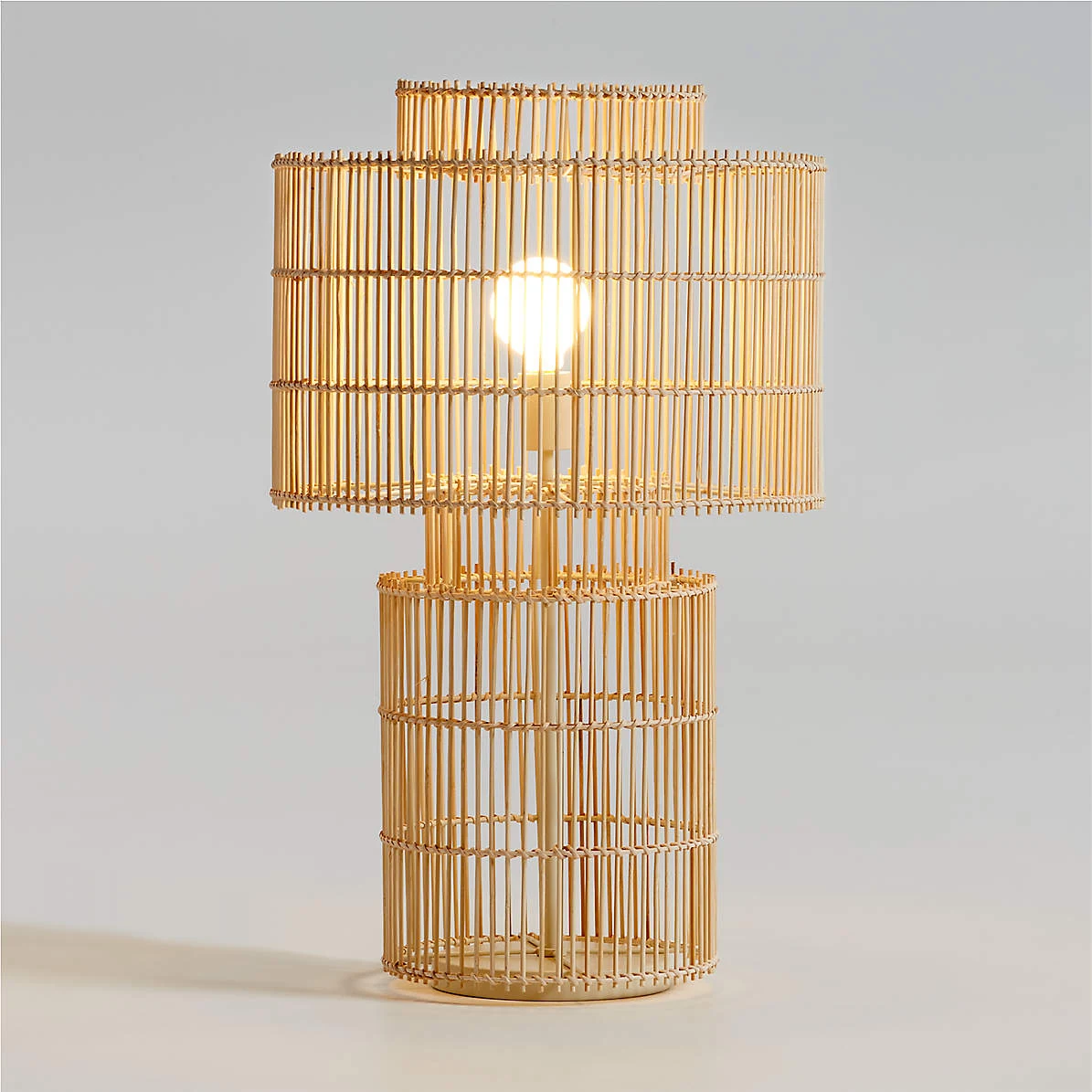 Stacked Rattan Floor Lamp detail