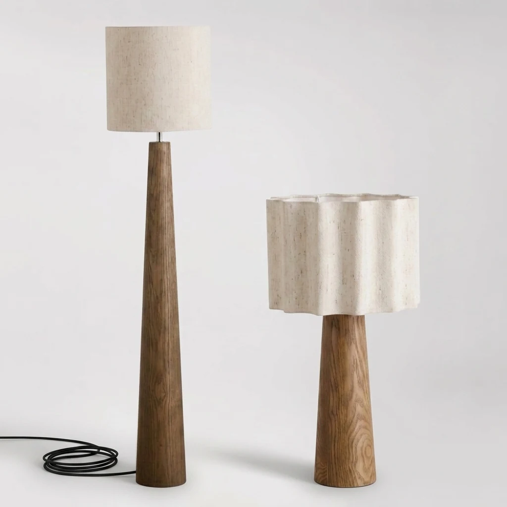 Tapered Wood Floor Lamp-2
