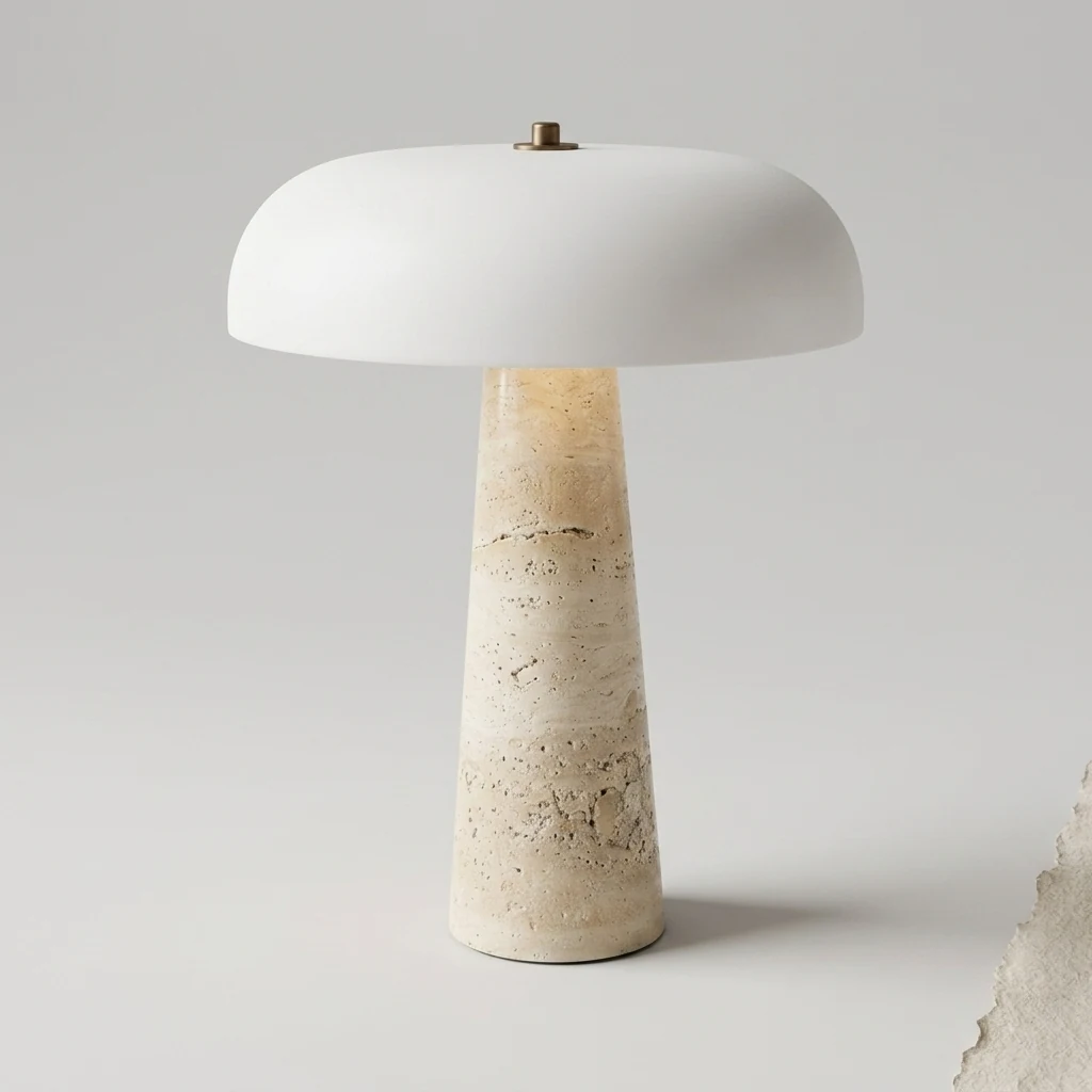 Travertine Base Table Lamp