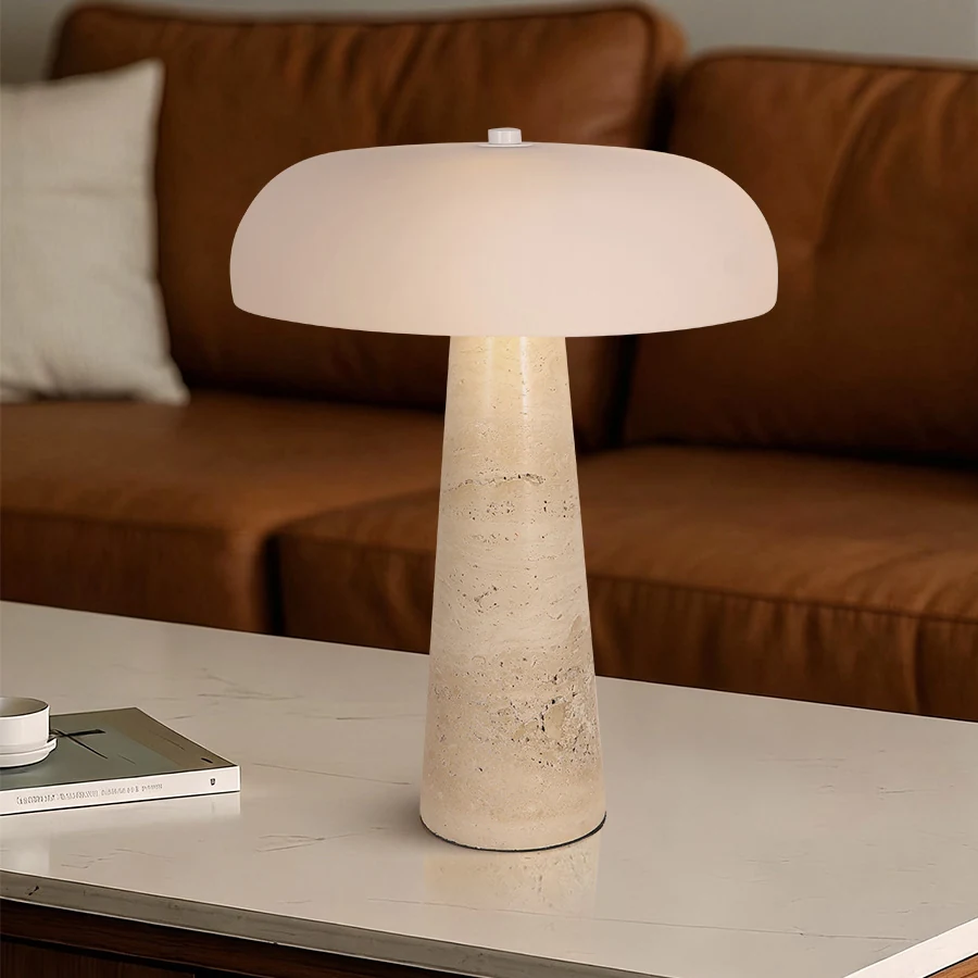 Travertine Base Table Lamp detail