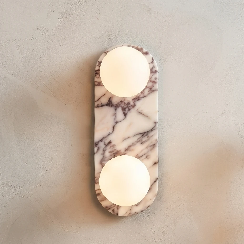 Vertical Oval Stone Plate with 123 Spheres