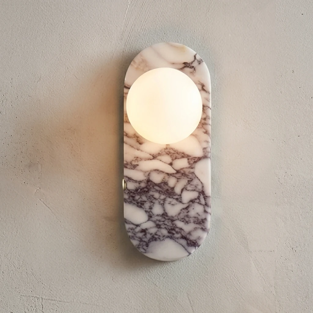 Vertical Oval Stone Plate with 123 Spheres detail