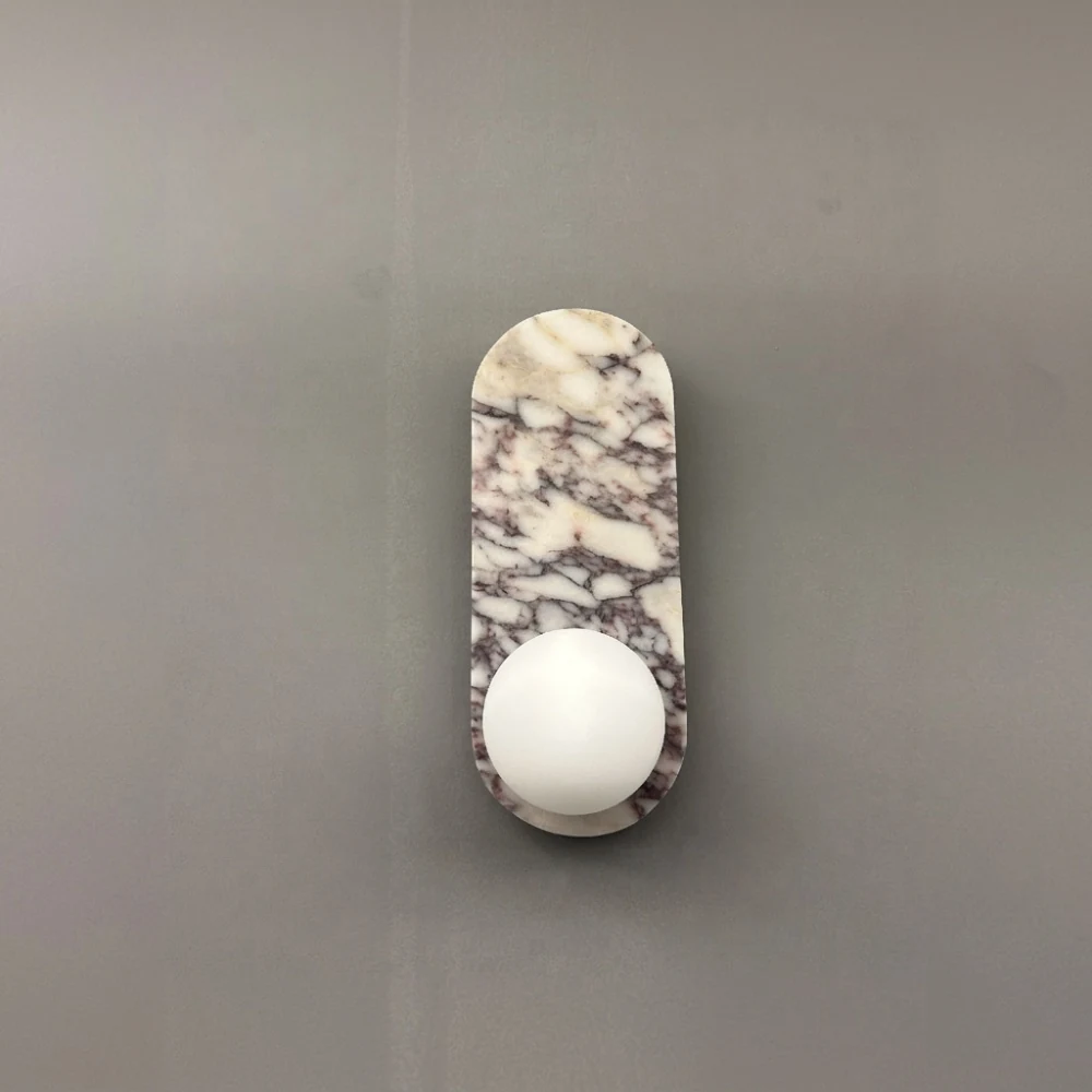 Vertical Oval Stone Plate with 123 Spheres detail