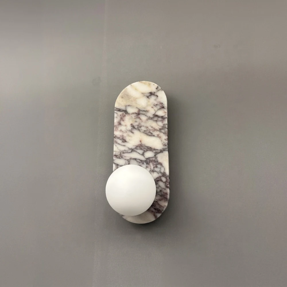 Vertical Oval Stone Plate with 123 Spheres detail