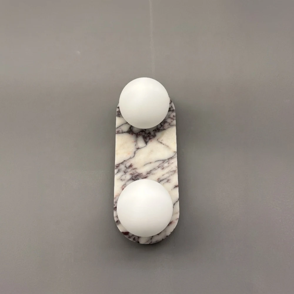 Vertical Oval Stone Plate with 123 Spheres detail