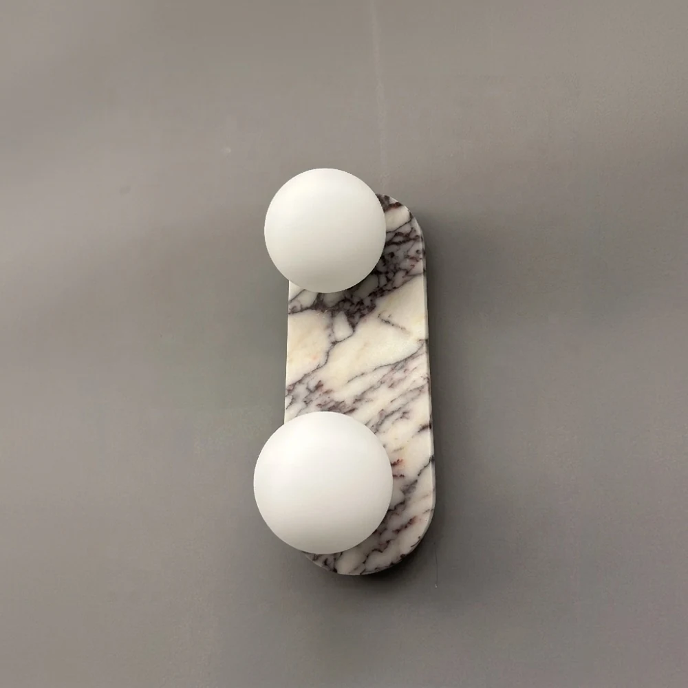 Vertical Oval Stone Plate with 123 Spheres detail
