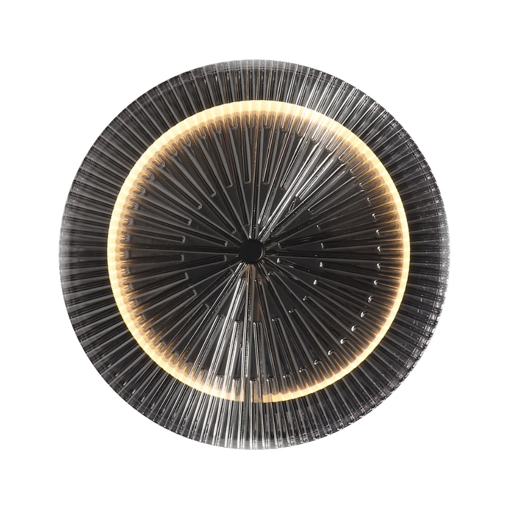 Vintage Pleated Glass Halo Wall Light detail