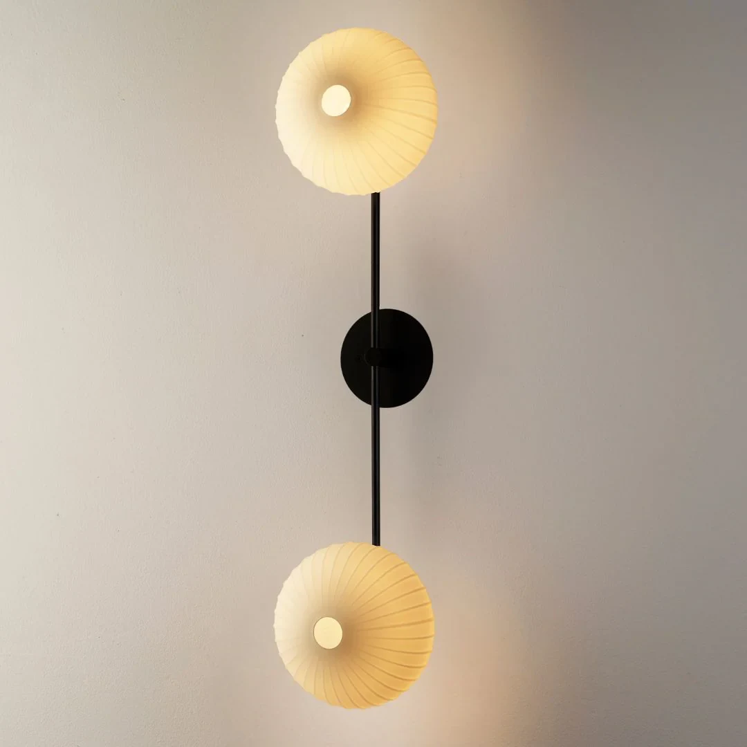 Vintage Pleated Globe Wall Sconce detail