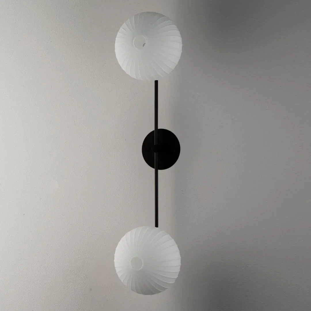 Vintage Pleated Globe Wall Sconce detail