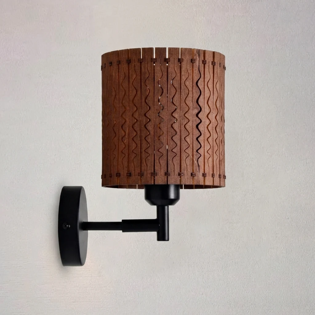 Wavy Textured Cylinder Wall Sconce – Multi-Color
