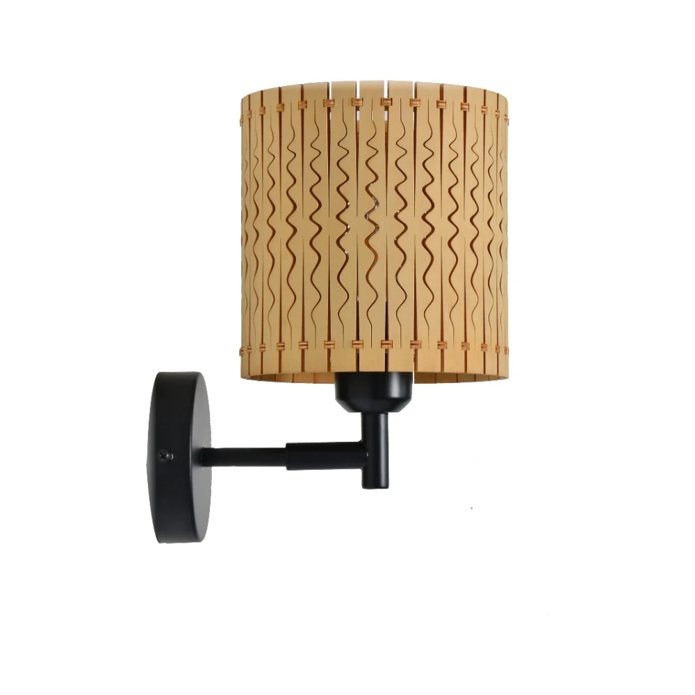 Wavy Textured Cylinder Wall Sconce – Multi-Color detail