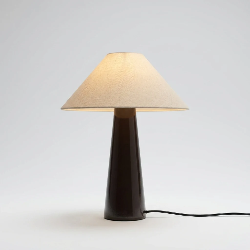 Wooden Pillar Shade Table Lamp