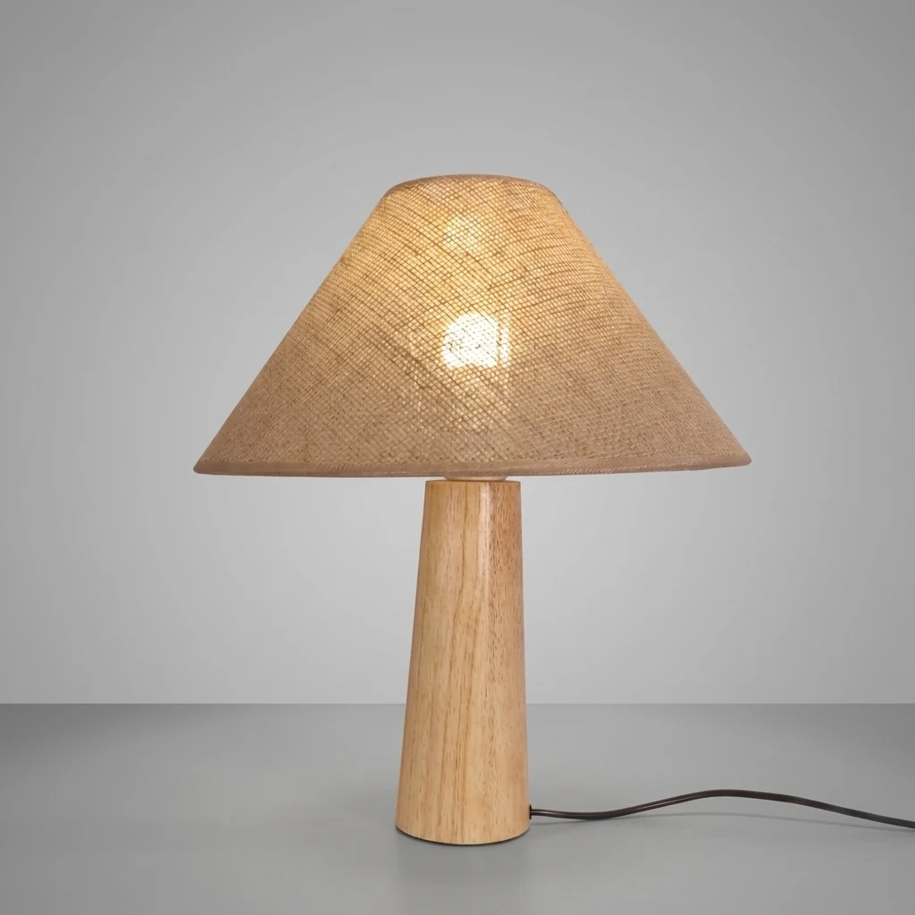Wooden Pillar Shade Table Lamp detail