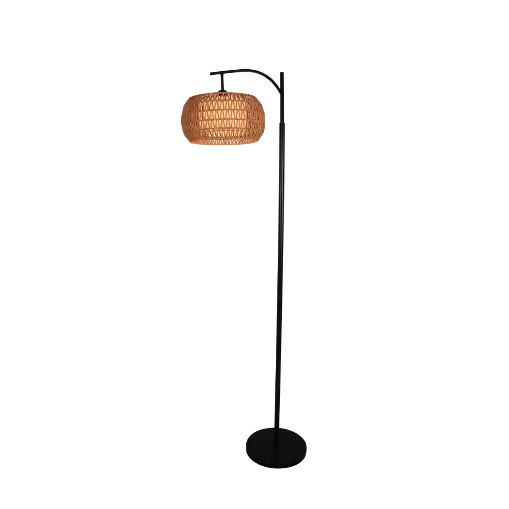 Woven Drum Gooseneck Floor Lamp detail