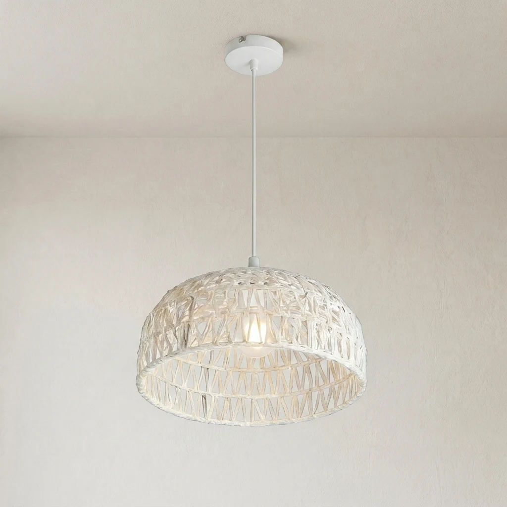 Woven Rattan Pendant Light detail
