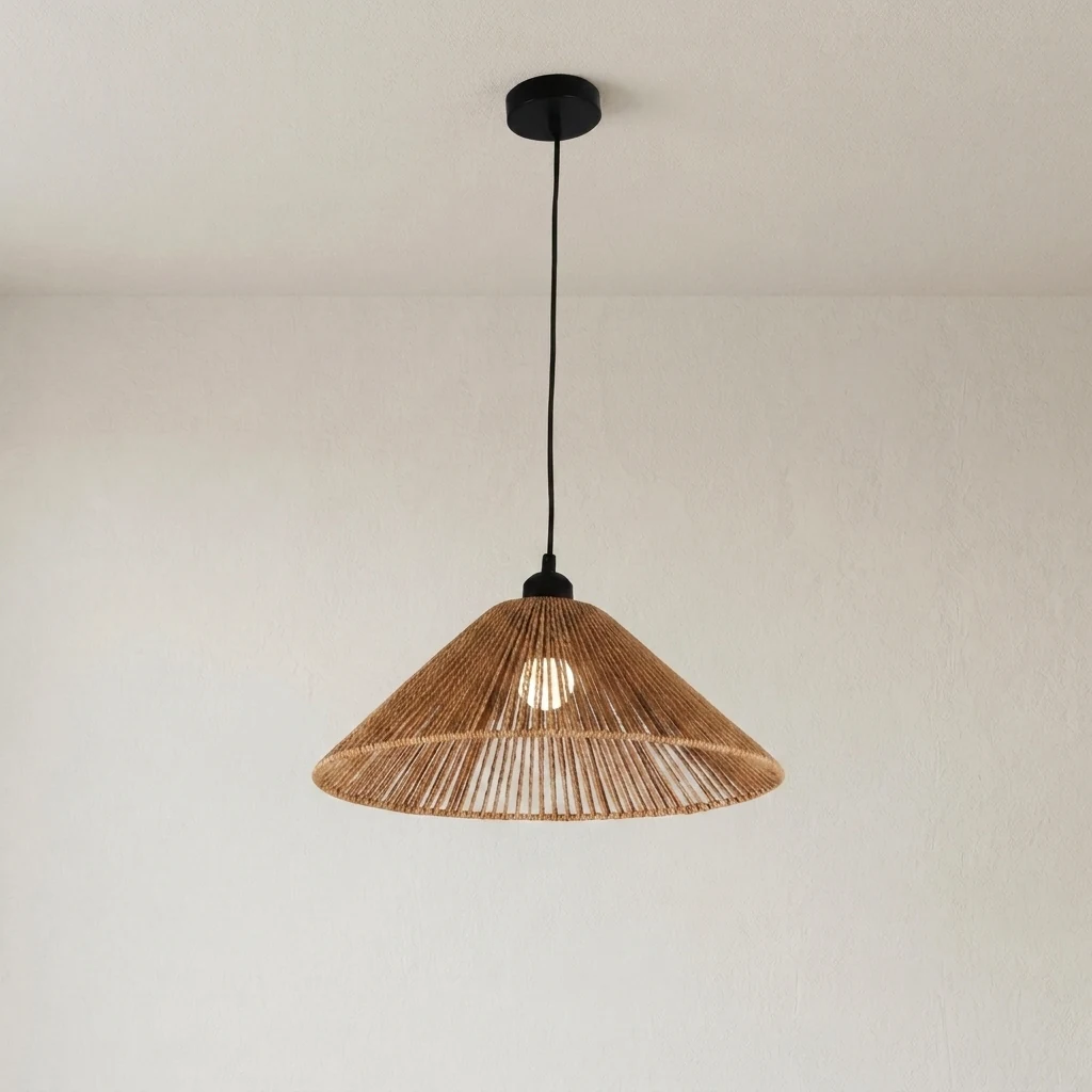 Woven Rattan Pendant Light detail