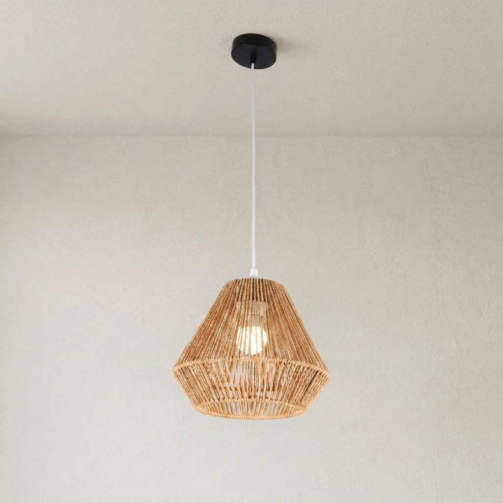 Woven Rattan Pendant Light detail
