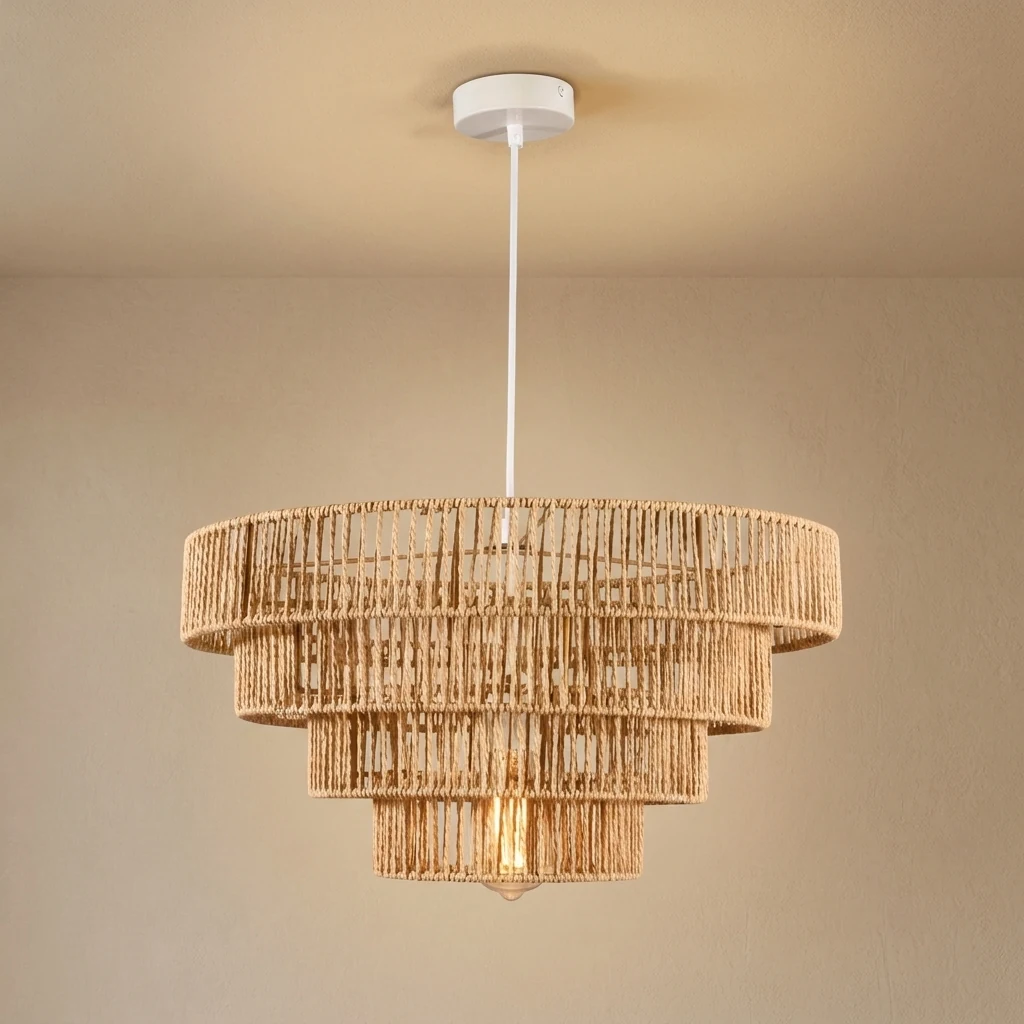 Woven Rattan Pendant Light detail