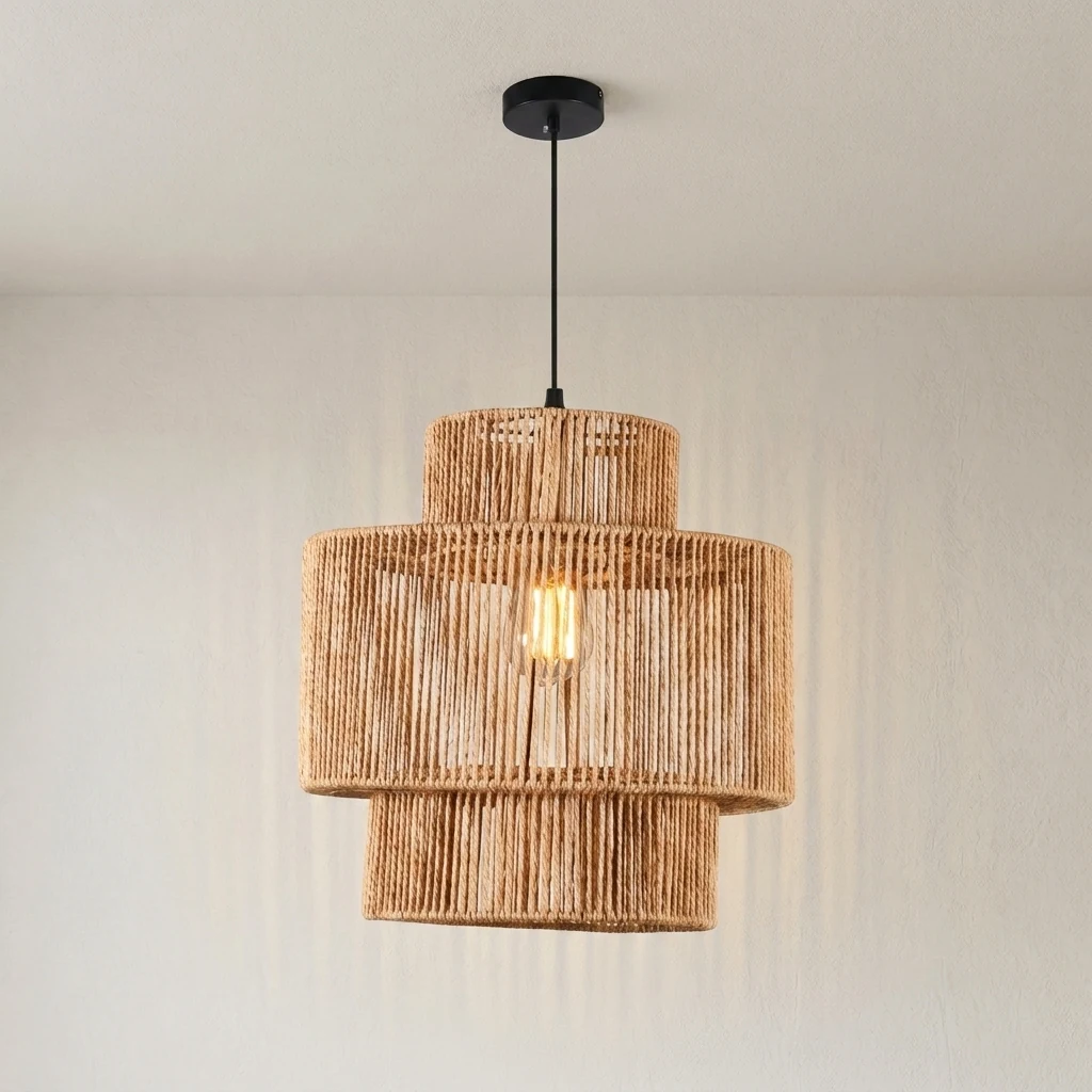 Woven Rattan Pendant Light detail