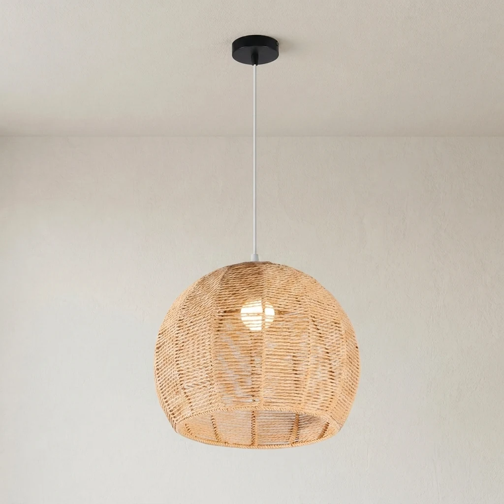 Woven Rattan Pendant Light detail