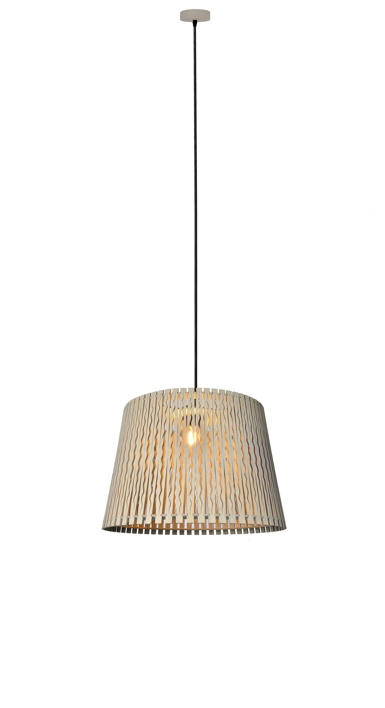 Woven Wooden Strip Drum Pendant Light Series detail