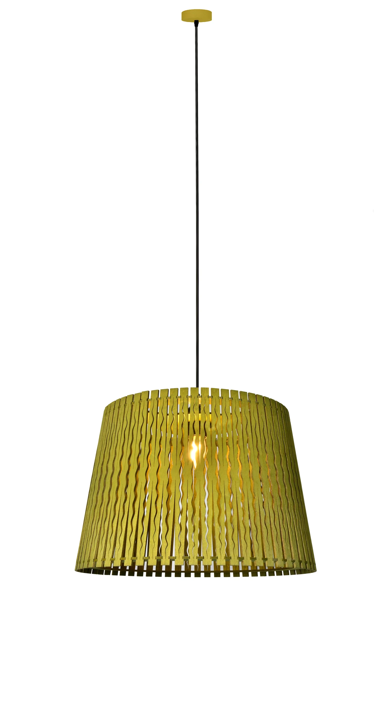 Woven Wooden Strip Drum Pendant Light Series detail