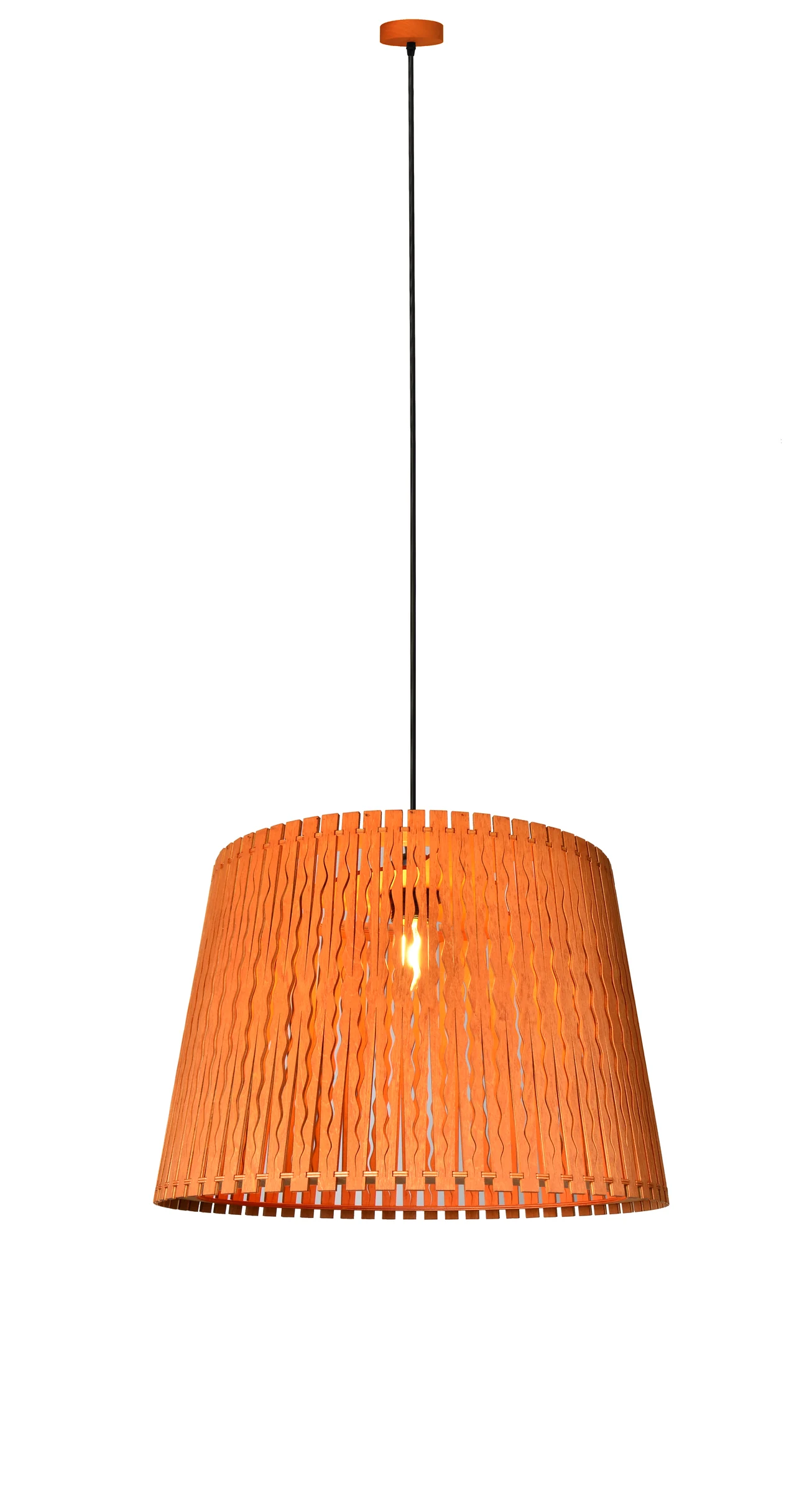 Woven Wooden Strip Drum Pendant Light Series detail
