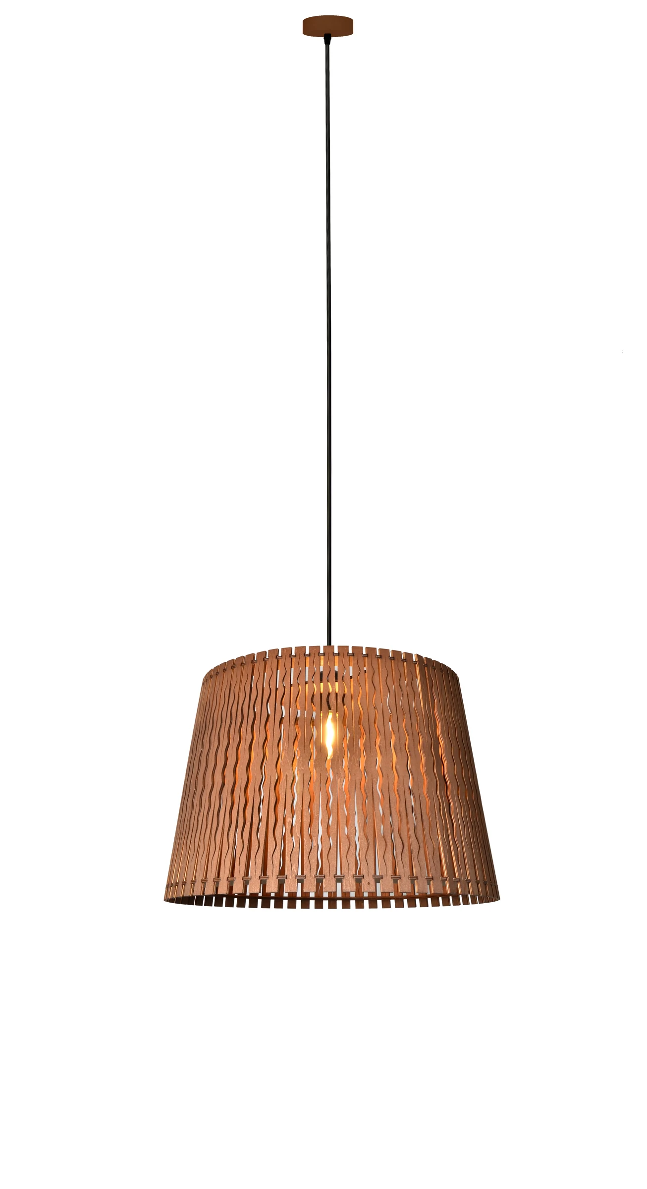 Woven Wooden Strip Drum Pendant Light Series detail
