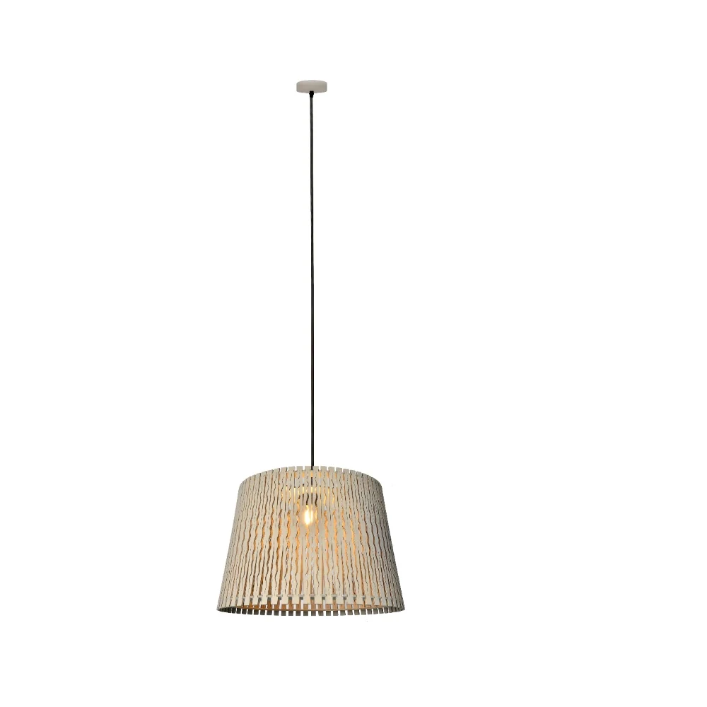 Woven Wooden Strip Drum Pendant Light Series detail