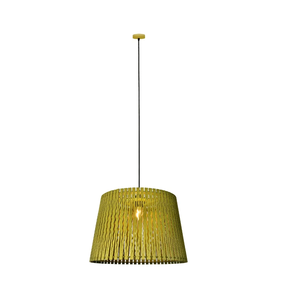 Woven Wooden Strip Drum Pendant Light Series detail